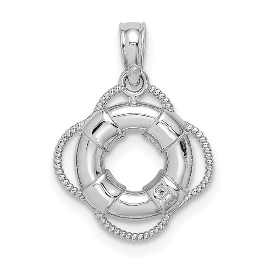 14K WHITE GOLD LIFESAVER PENDANT