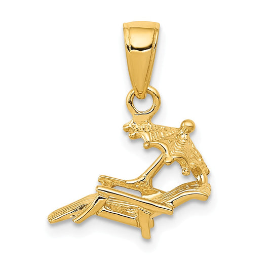 14K 3-D LOUNGE BEACH CHAIR PENDANT