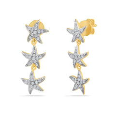 14K Delicate Diamond Starfish Set