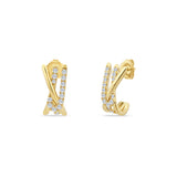 14K CRISS CROSS EARRINGS WITH  DIAMONDS 0.63CT