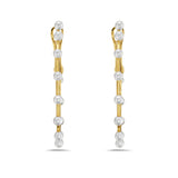 14K ROUND HOOP EARRINGS WITH 26 PEARLS, 33MM.