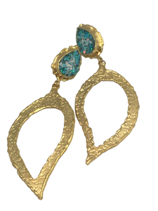 Boucles d'oreilles creuses ovales scintillantes
