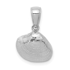 14K WHITE GOLD SMALL CLAM SHELL PENDANT