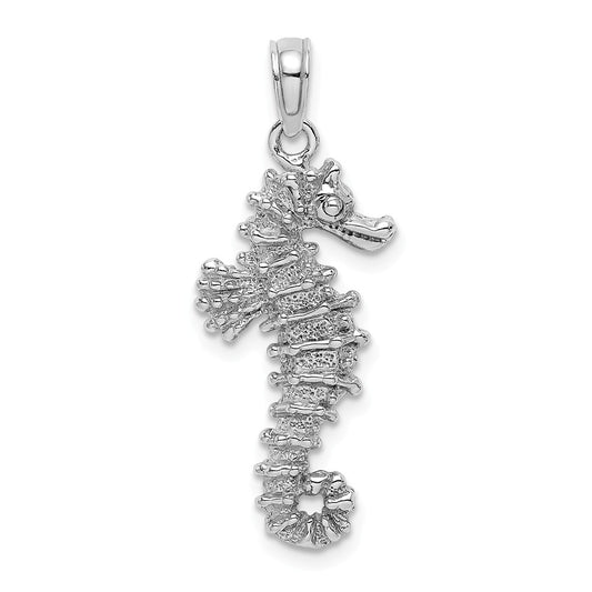14K WHITE GOLD WHITE 3-D SEAHORSE / TWO-COLOR (1 OF 3)
