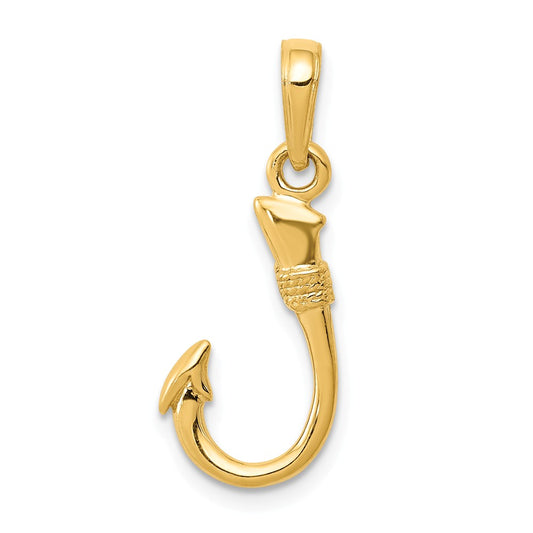 14K YELLOW GOLD FISH HOOK PENDANT – Jewelry and The Sea