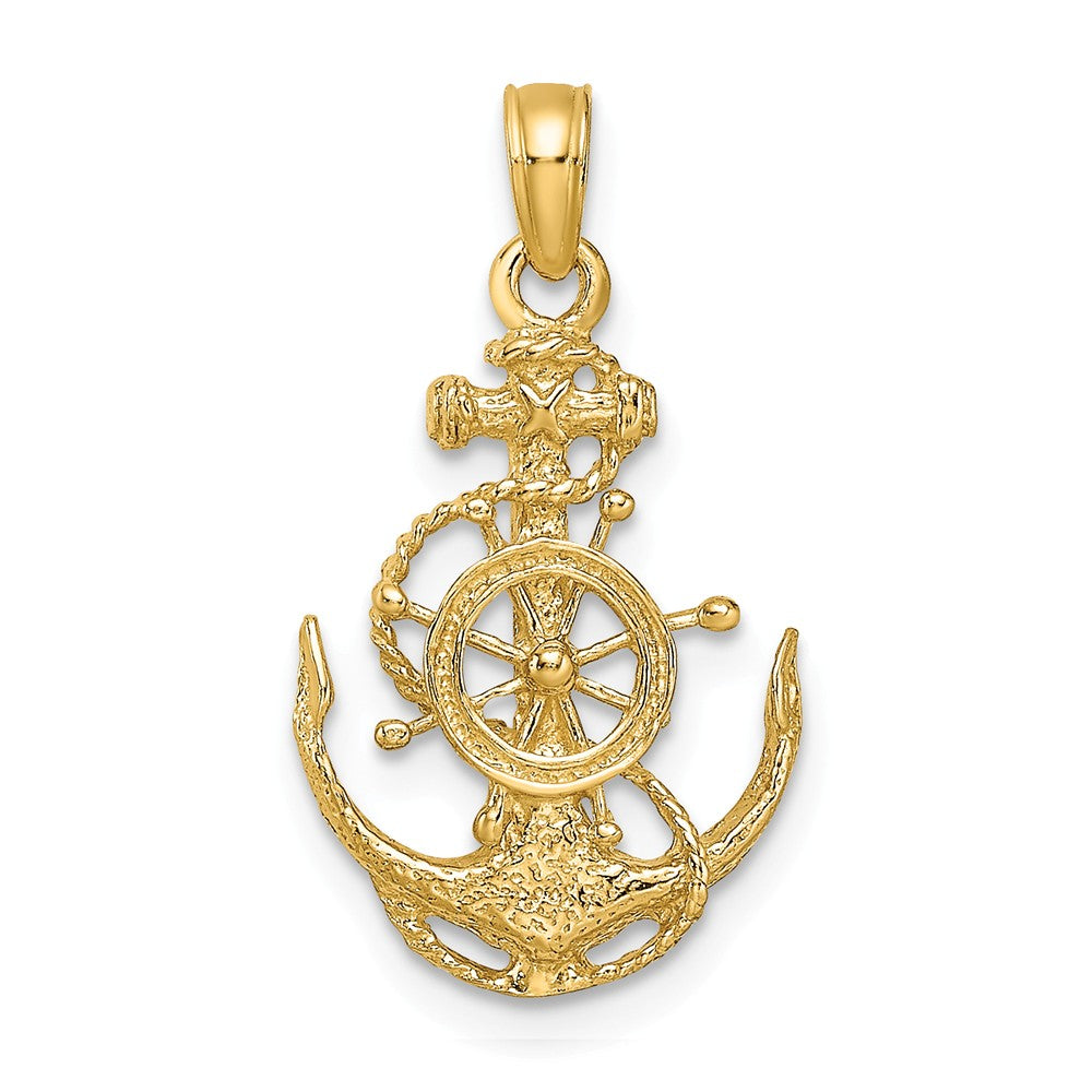 14K SMALL ANCHOR AND HELM PENDANT