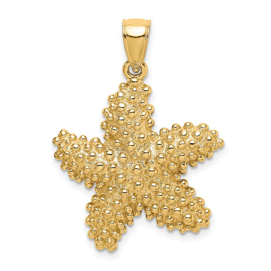 14K BEADED STARFISH CHARM PENDANT