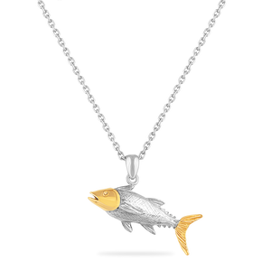 Two-toned 14K and Sterling Silver Tuna Pendant