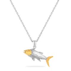Two-toned 14K and Sterling Silver Tuna Pendant