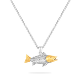 Two-toned 14K and Sterling Silver Carp Pendant