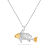 Two-toned 14K and Sterling Silver Redfish Pendant