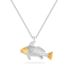 Two-toned 14K and Sterling Silver Redfish Pendant