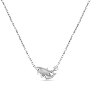 Sterling Silver Double Dolphin Necklace