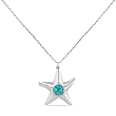 Sterling Silver Sleeping Beauty Starfish Pendant