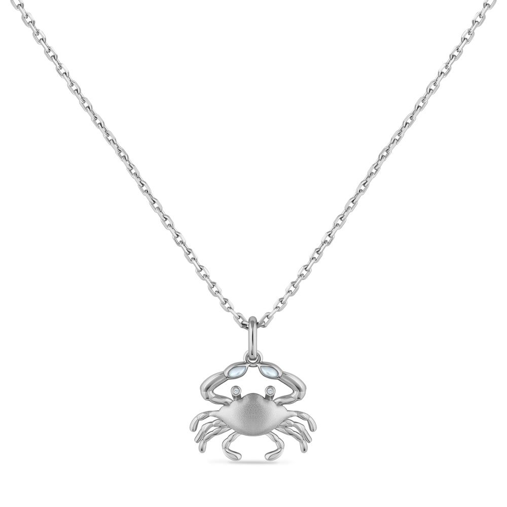 Sterling Silver Crab  Necklace
