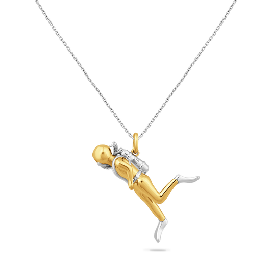 PENDENTIF 14K TT SCUBA DIVER