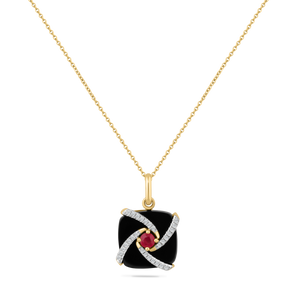 14K BLACK AGATE NECLACE