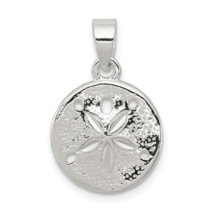 Pendentif dollar des sables poli en argent sterling