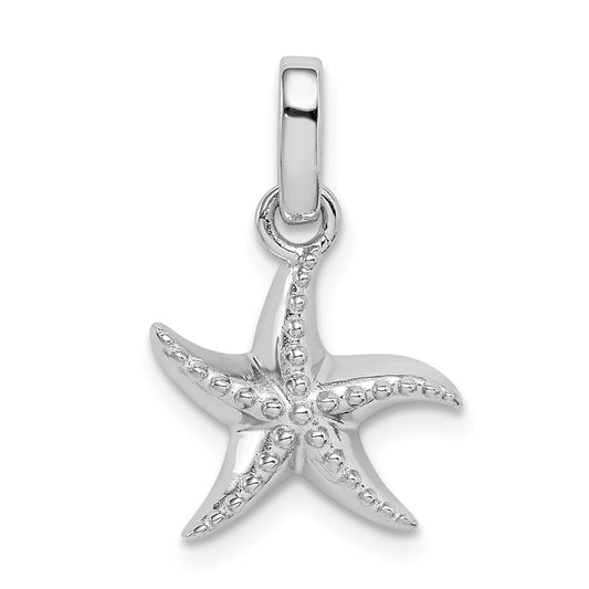 STERLING SILVER RHODIUM-PLATED OCEAN DREAMING STARFISH PENDANT