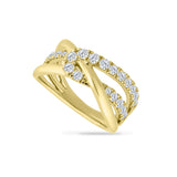 14K CRISS CROSS RING WITH 0.75CT DIAMONDS