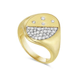 14K ANTIQUE STYLE ROUND RING WITH 37 DIAMONDS 0.43CT RING