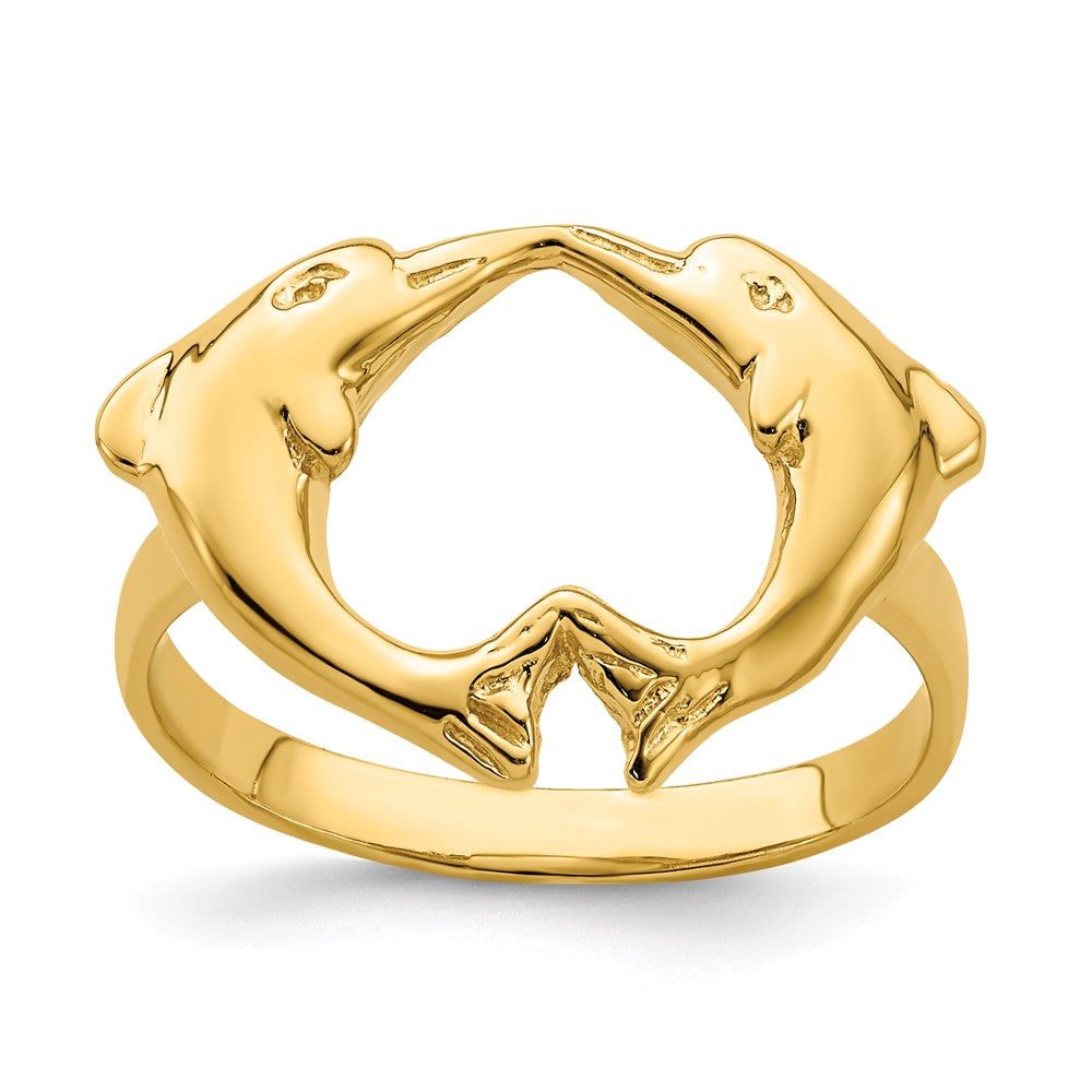 14K HEART OF GOLD DOLPHIN RING / HP