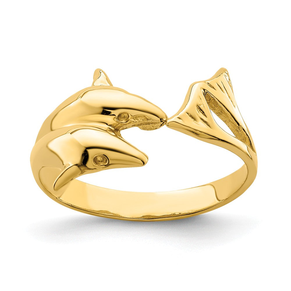 14K Charming Double Dolphin Ring / HP