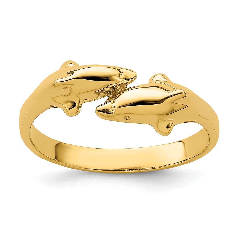 14K Charming Double Dolphin Ring / HP
