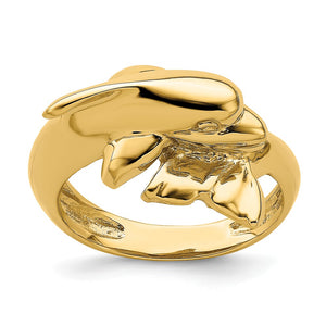 14k Polished Dolphin Ring