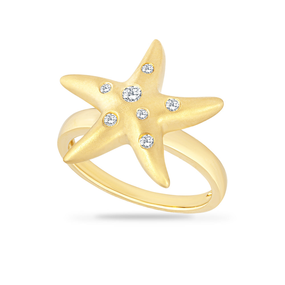 14K Sparkling Star Fish Ring