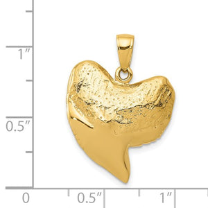 14k Solid Polished 3-Dimensional Shark Tooth Pendant