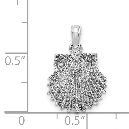 14K White Gold beaded shell-Shaped / 2-D (2of3)