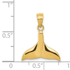 14K OPEN-BACKED WHALE TAIL PENDANT