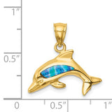 Pendentif dauphin en opale créé par le laboratoire 14K
