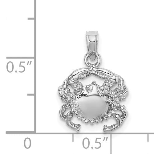14K White Gold Spotted Crab Pendant