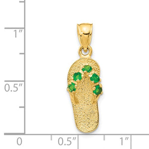 14K May/CZ Birthstone Flip Flop Pendant