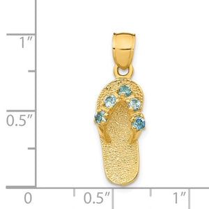 14K #D December / CZ Birthstone Flip Flop Pendant