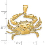 Pendentif crabe bleu complexe en or jaune 14 carats