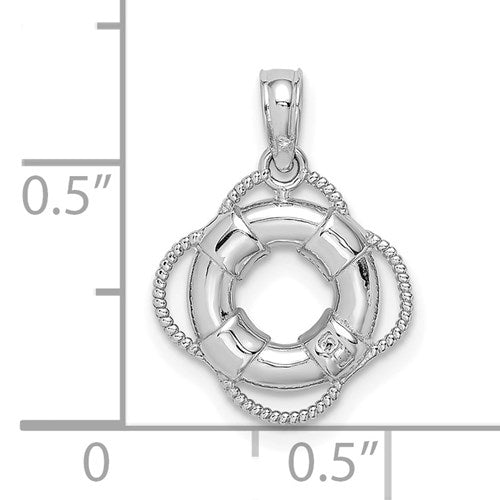 14K WHITE GOLD LIFESAVER PENDANT