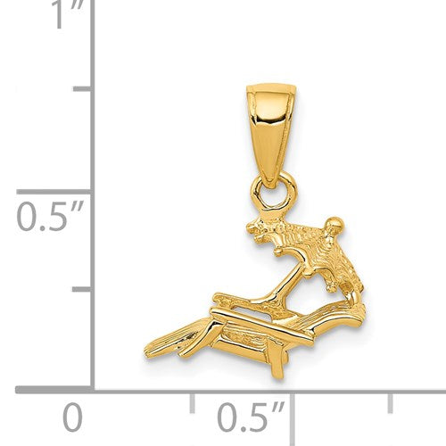 14K 3-D LOUNGE BEACH CHAIR PENDANT