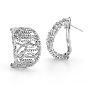 STERLING SILVER EARRINGS WITH DIAMONDS