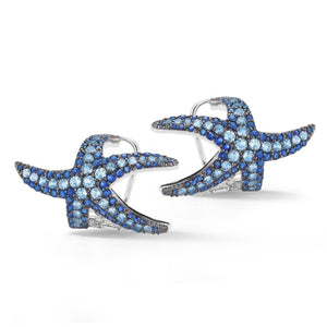 Blue Sapphire Starfish Ear Cuff