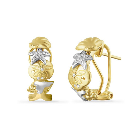 14K Sensational Sea Life Hoop Earrings