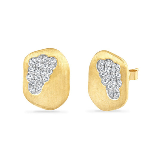 14K FREE FORM EARRINGS WITH 36 DIAMONDS 0.54CT