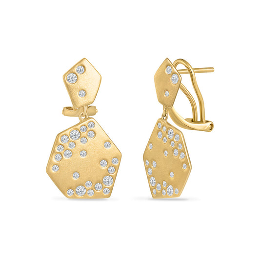 14K EARRINGS WITH 54 DIAMONDS 0.91CT