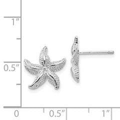 14K WHITE GOLD STARFISH EARRINGS/ HP & TEXTURED 2-D (3 OF 3)