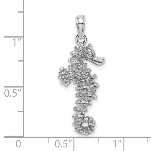 14K WHITE GOLD WHITE 3-D SEAHORSE / TWO-COLOR (1 OF 3)