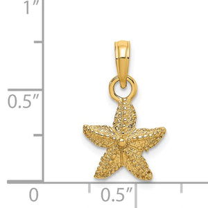 Intricate 14K Yellow Gold Starfish Pendant