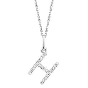 14K DIAMOND INITIAL "H" NECKLACE