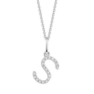 14K DIAMOND INITIAL "S" NECKLACE